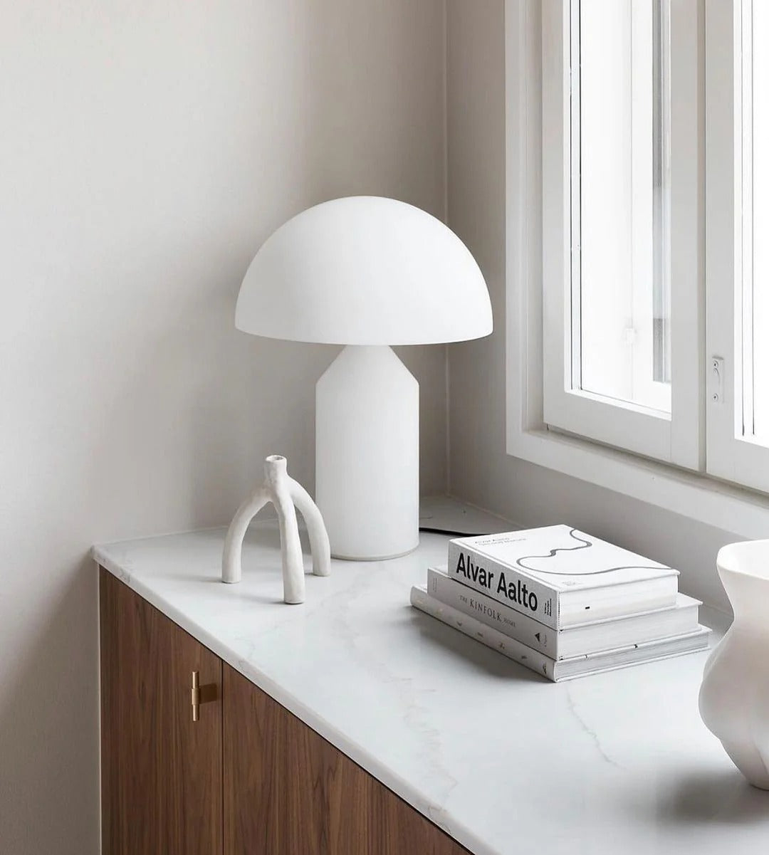 Table Lamp with Minimalist Hemispherical Shade