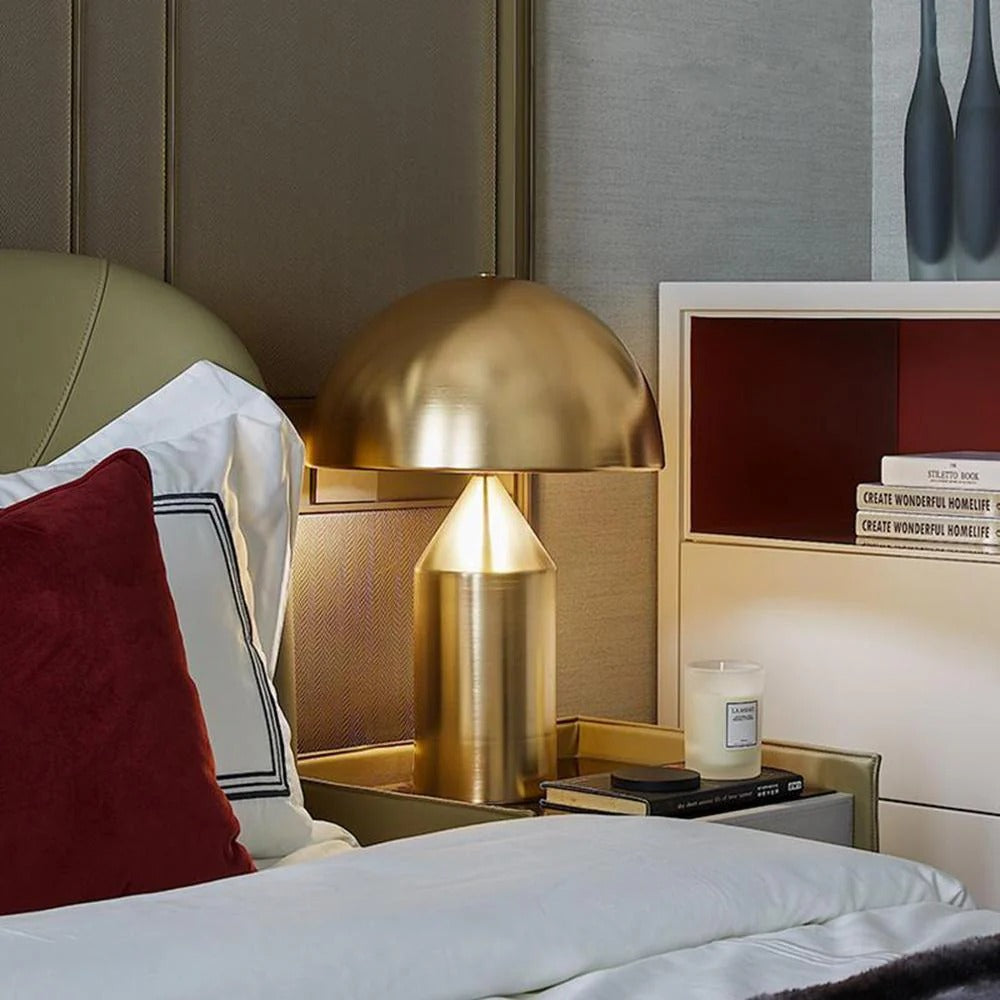 Table Lamp with Minimalist Hemispherical Shade