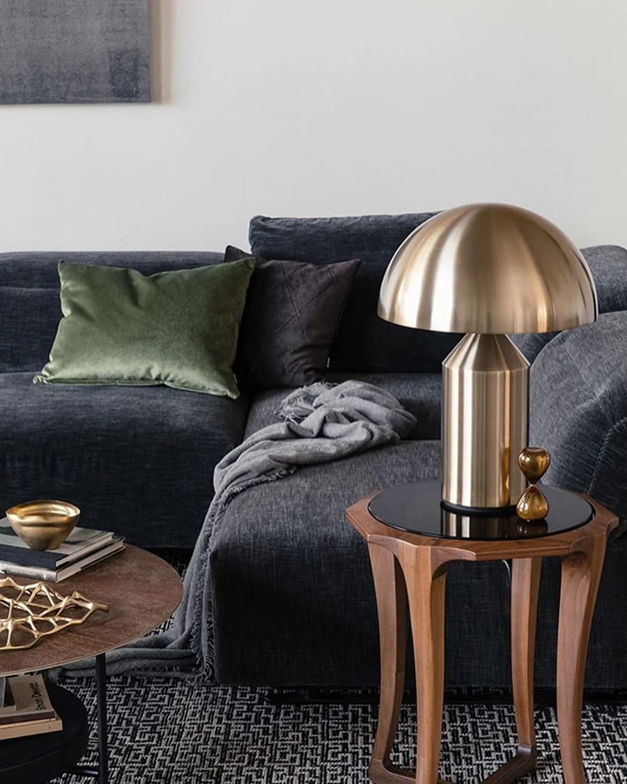 Table Lamp with Minimalist Hemispherical Shade