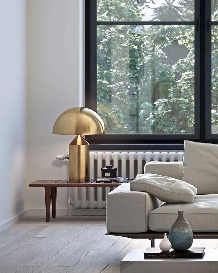 Table Lamp with Minimalist Hemispherical Shade