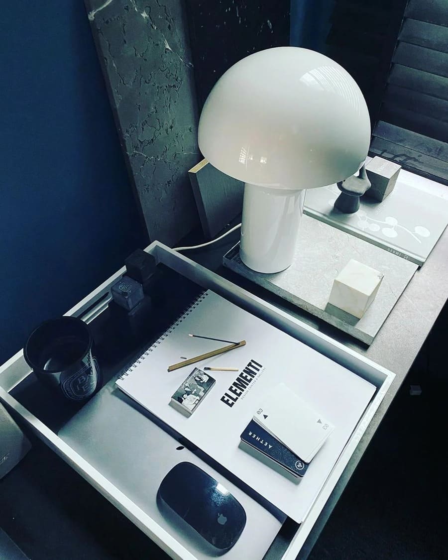 Table Lamp with Minimalist Hemispherical Shade