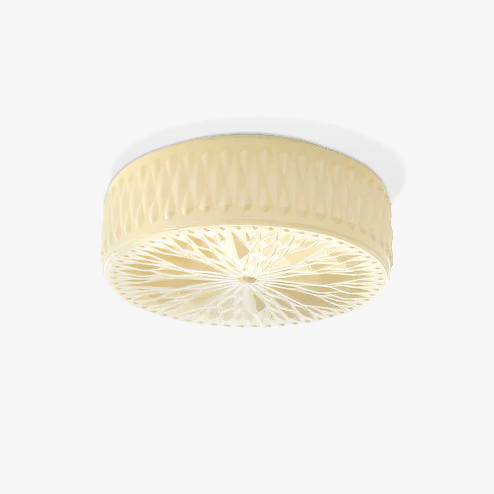 Vintage Cylindrical Embossed Flush Mount LED Light