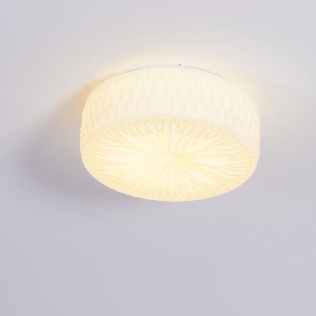 Vintage Cylindrical Embossed Flush Mount LED Light