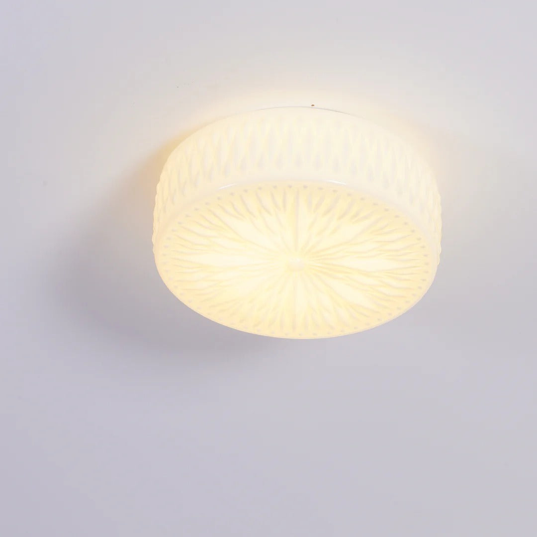 Vintage Cylindrical Embossed Flush Mount LED Light