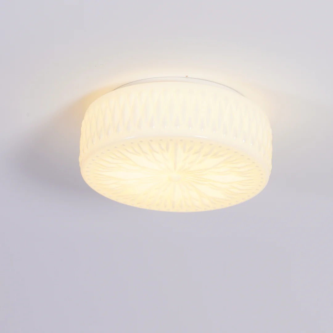 Vintage Cylindrical Embossed Flush Mount LED Light