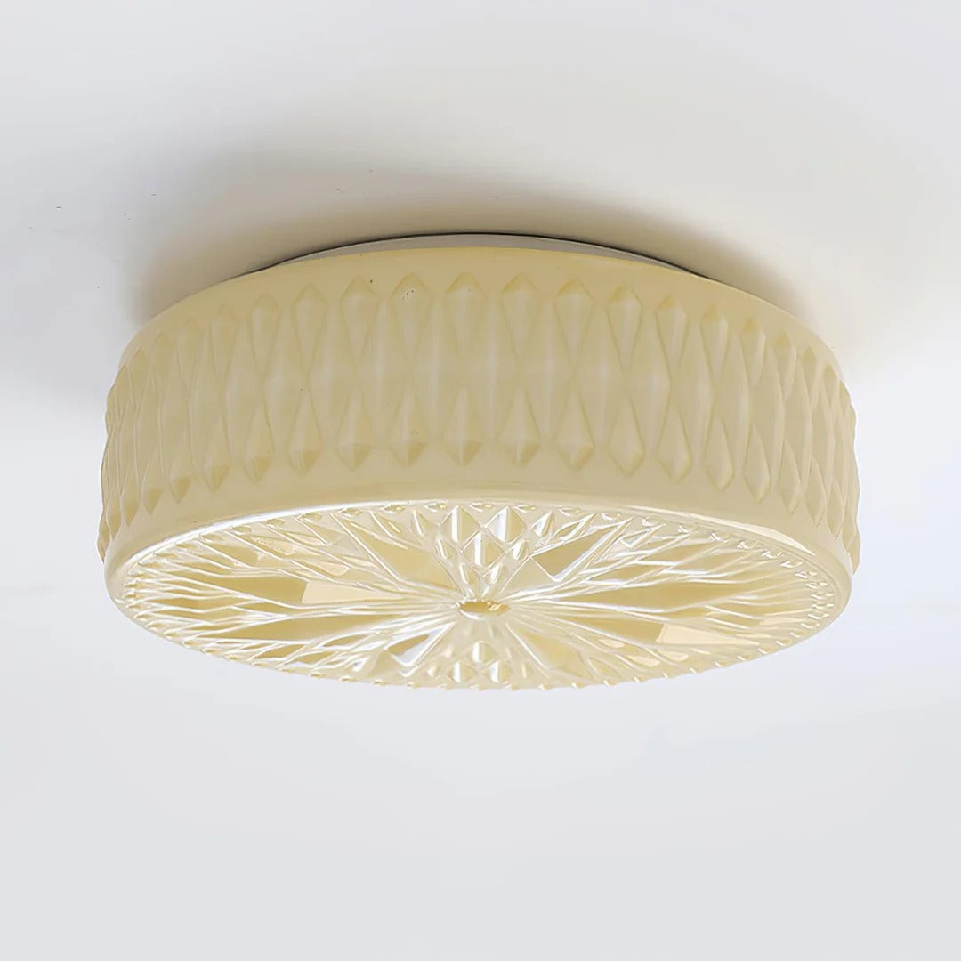 Vintage Cylindrical Embossed Flush Mount LED Light