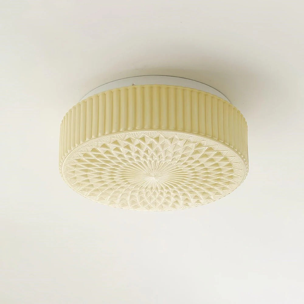Vintage Cylindrical Embossed Flush Mount LED Light