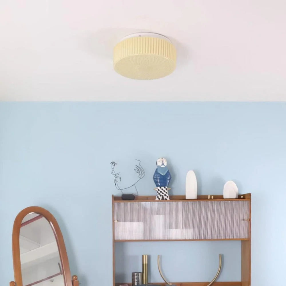 Vintage Cylindrical Embossed Flush Mount LED Light