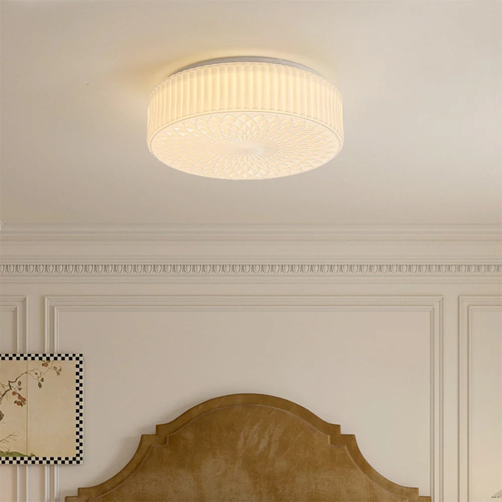 Vintage Cylindrical Embossed Flush Mount LED Light