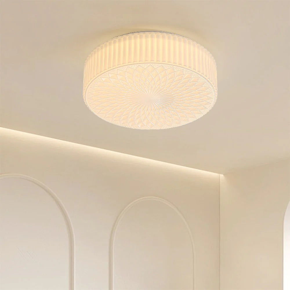 Vintage Cylindrical Embossed Flush Mount LED Light