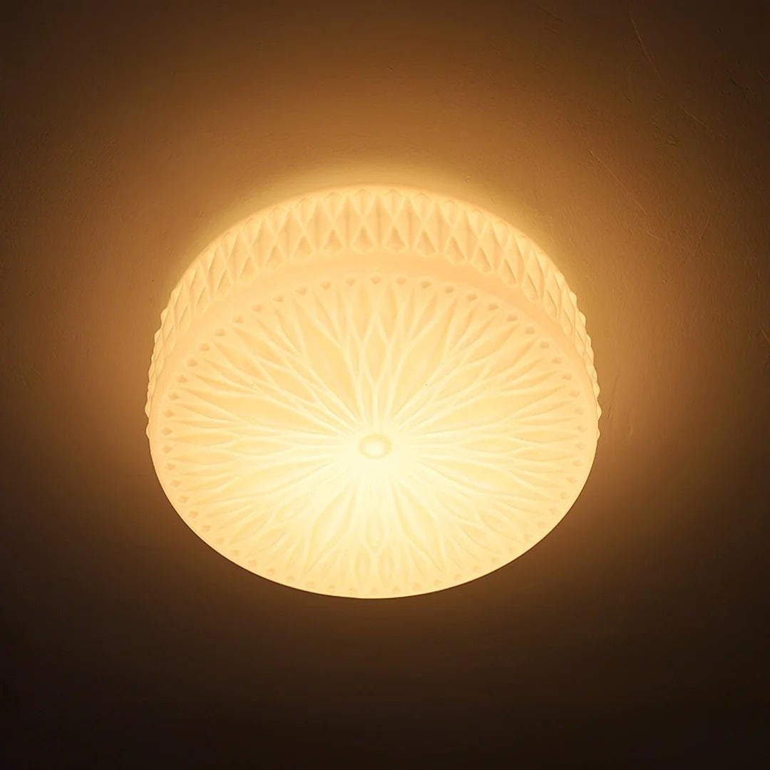 Vintage Cylindrical Embossed Flush Mount LED Light