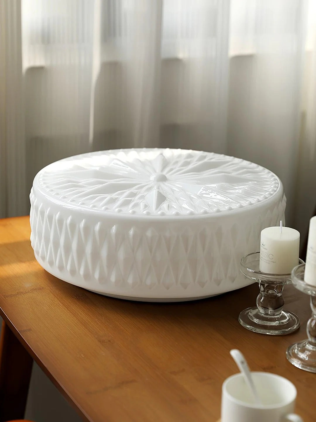 Vintage Cylindrical Embossed Flush Mount LED Light