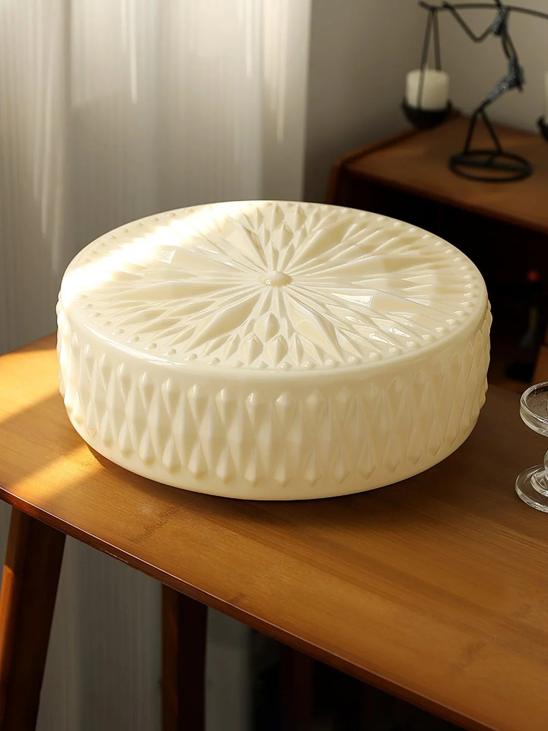 Vintage Cylindrical Embossed Flush Mount LED Light