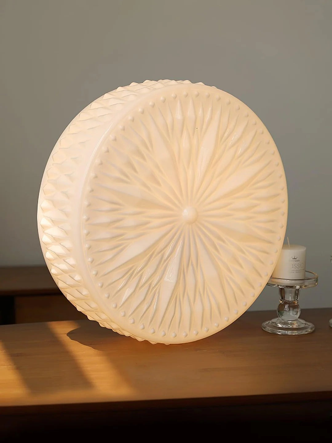 Vintage Cylindrical Embossed Flush Mount LED Light
