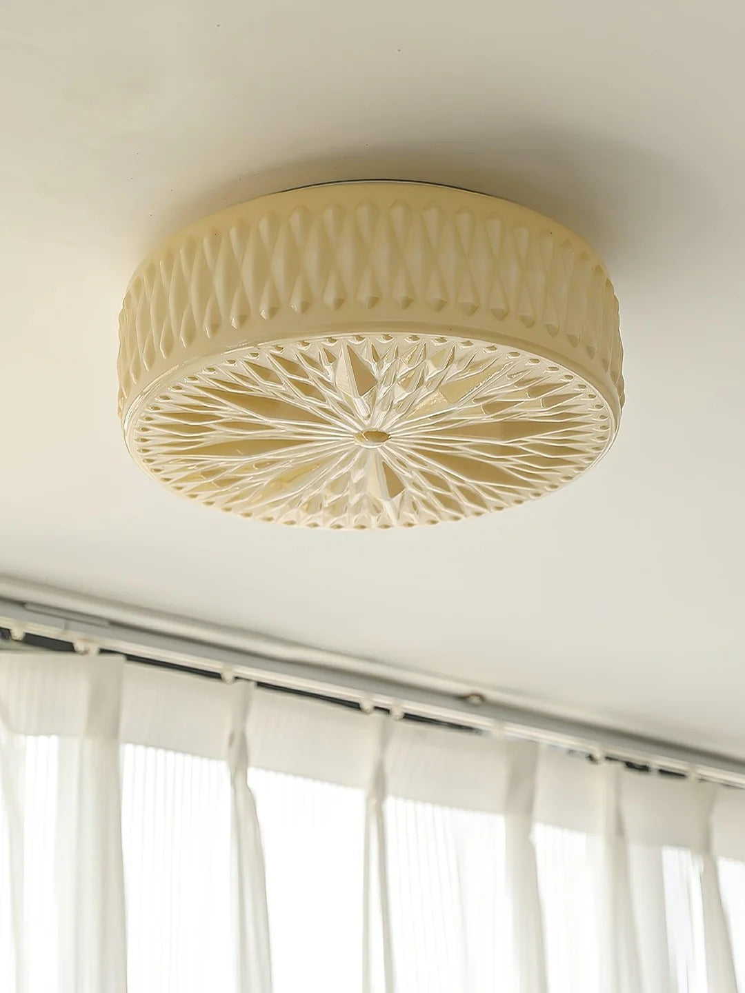 Vintage Cylindrical Embossed Flush Mount LED Light