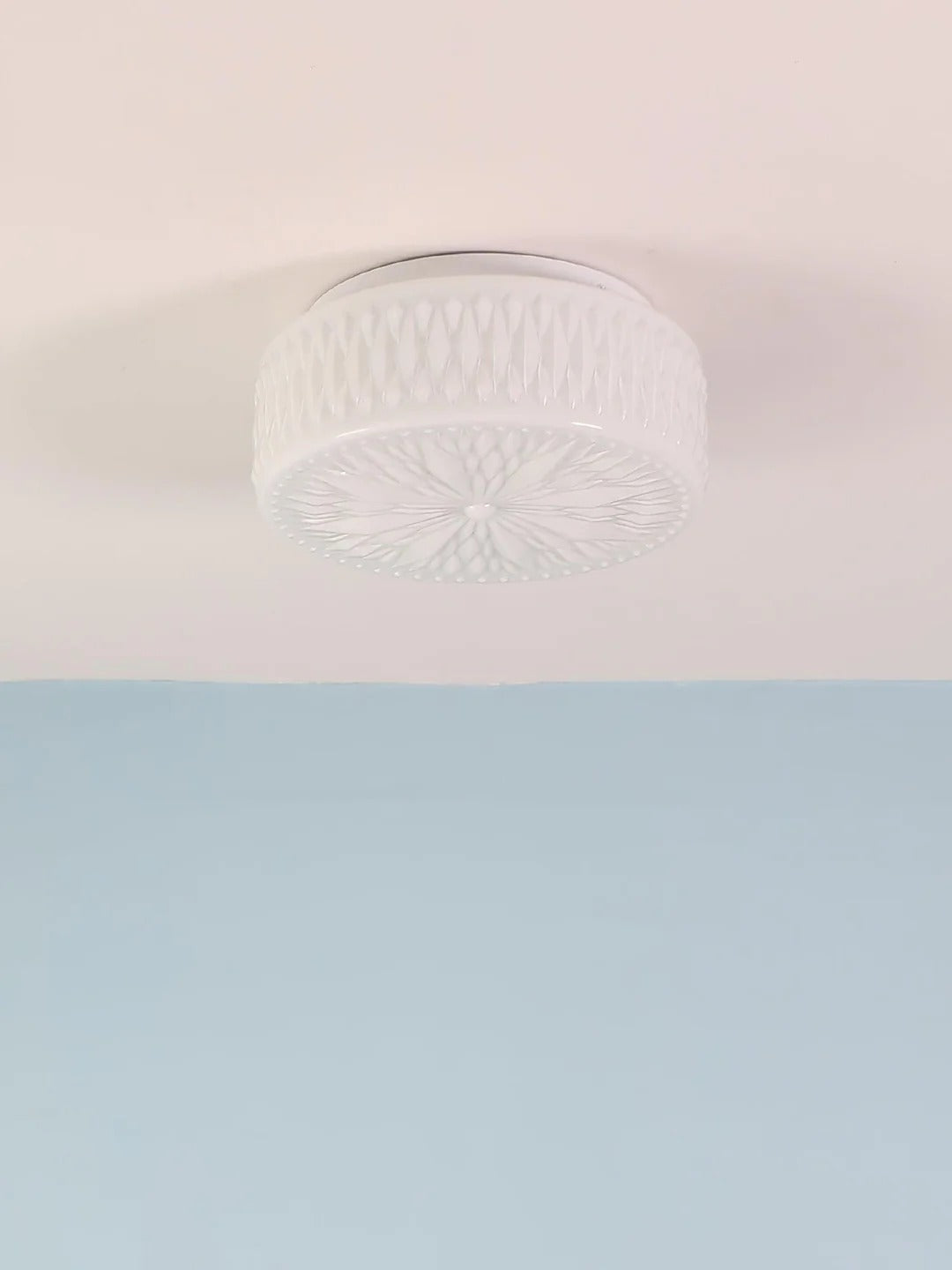 Vintage Cylindrical Embossed Flush Mount LED Light