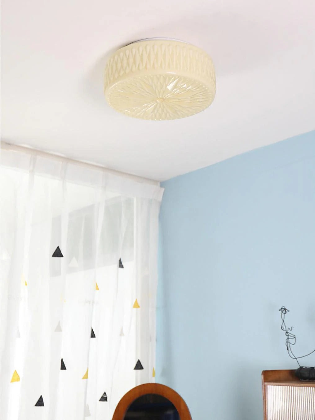 Vintage Cylindrical Embossed Flush Mount LED Light