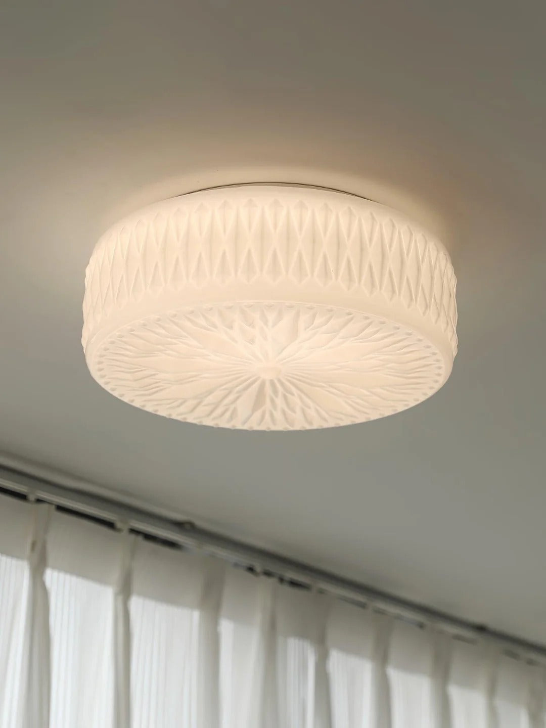 Vintage Cylindrical Embossed Flush Mount LED Light