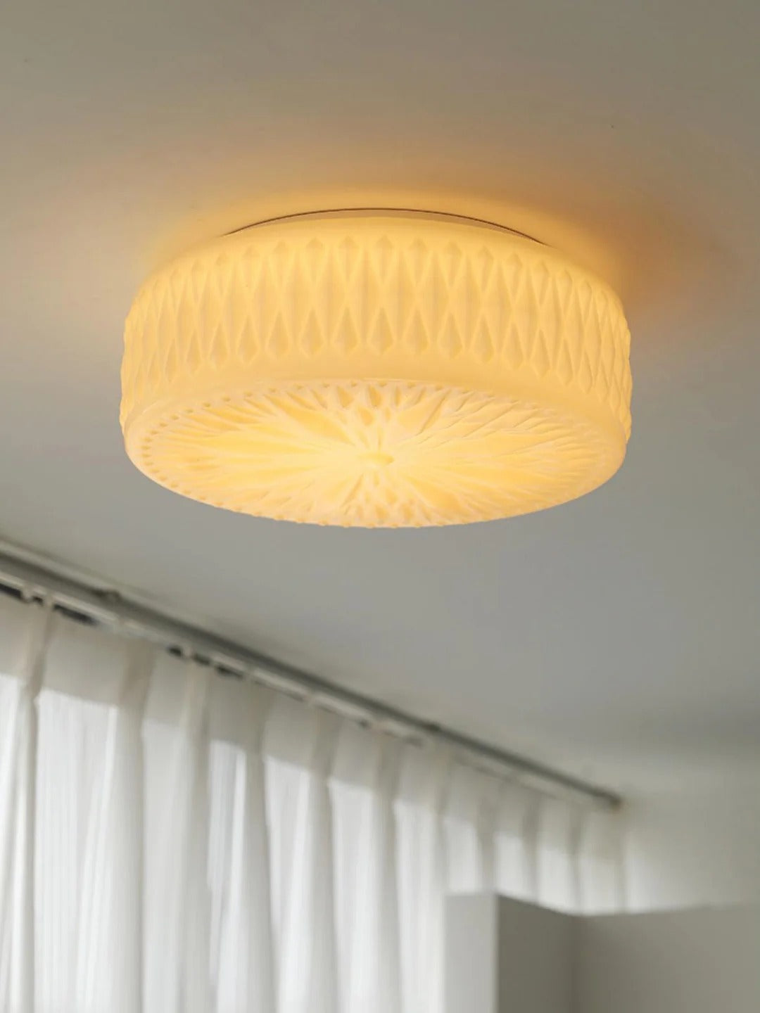 Vintage Cylindrical Embossed Flush Mount LED Light