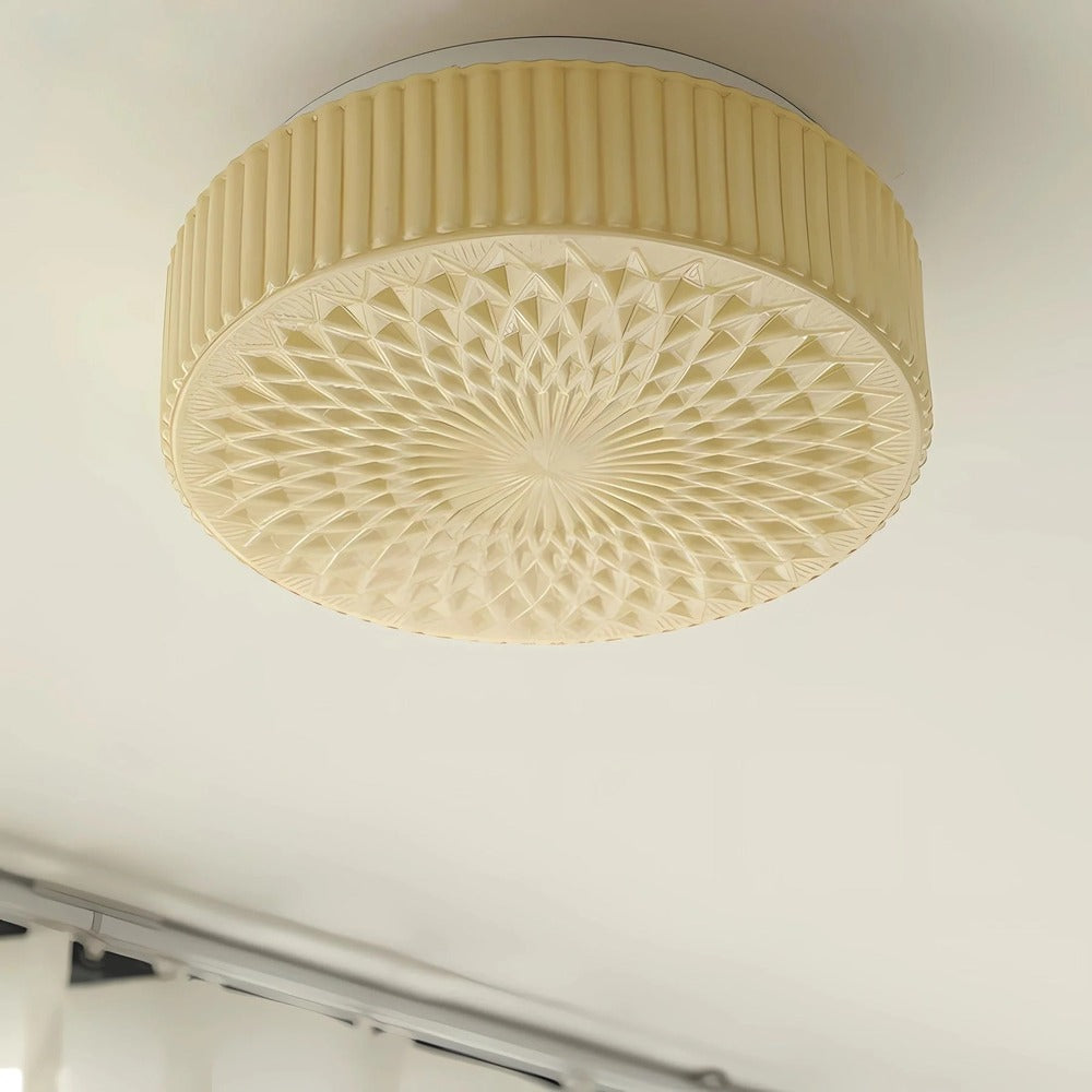 Vintage Cylindrical Embossed Flush Mount LED Light