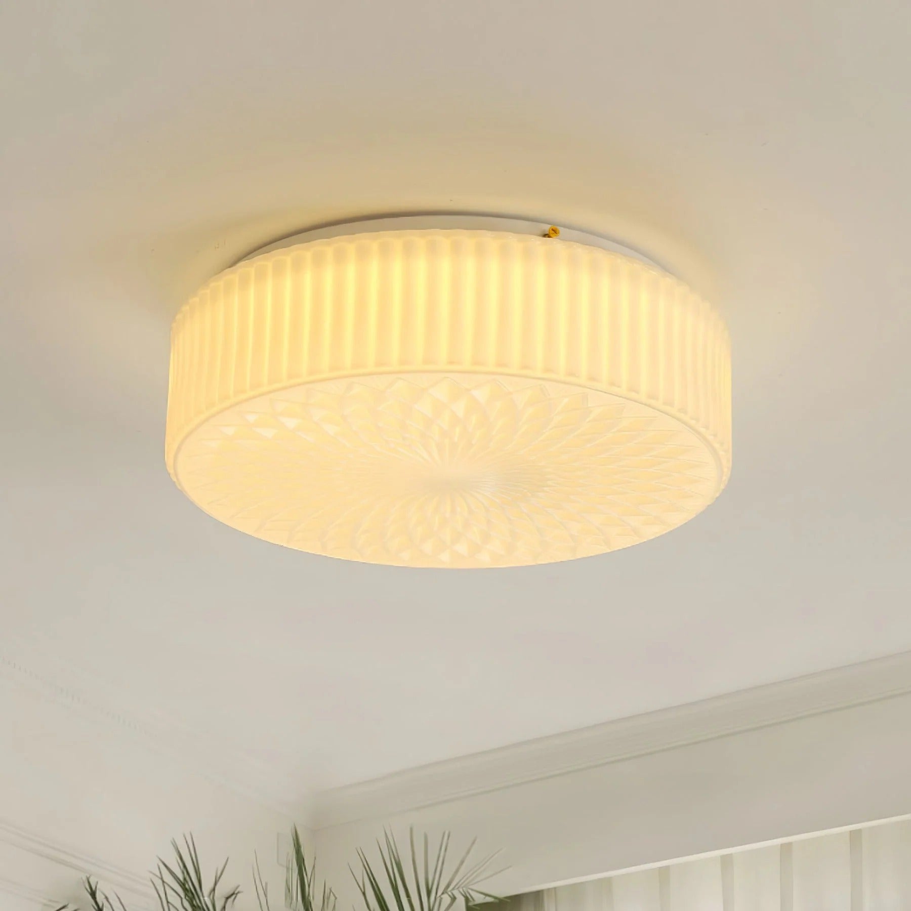 Vintage Cylindrical Embossed Flush Mount LED Light