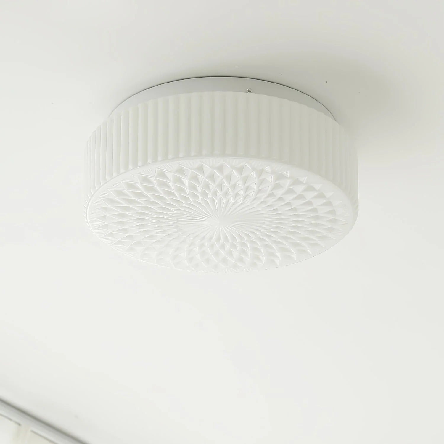 Vintage Cylindrical Embossed Flush Mount LED Light
