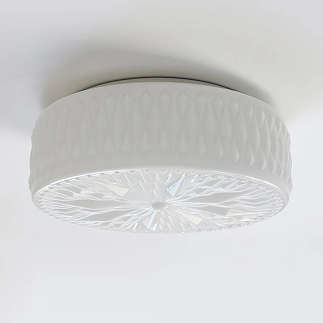 Vintage Cylindrical Embossed Flush Mount LED Light