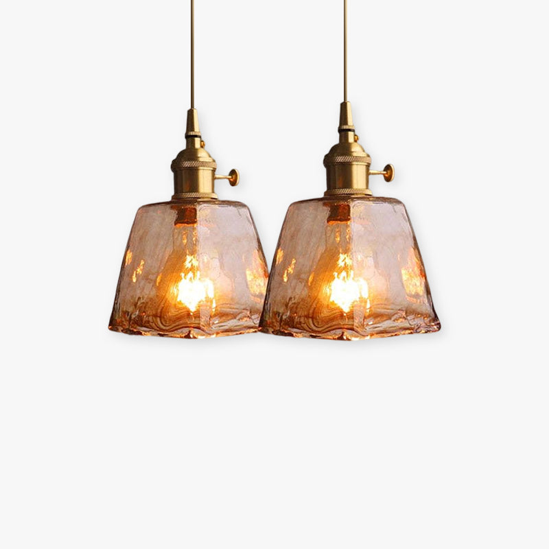 Pendant Light in Vintage Irregular Square Design