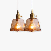 Pendant Light in Vintage Irregular Square Design