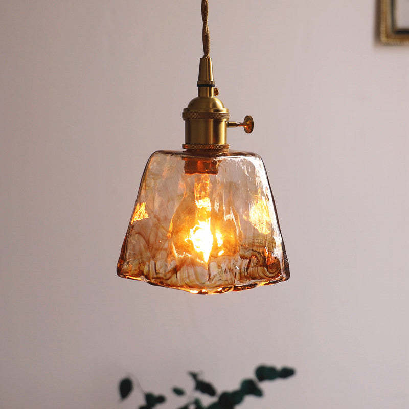 Pendant Light in Vintage Irregular Square Design