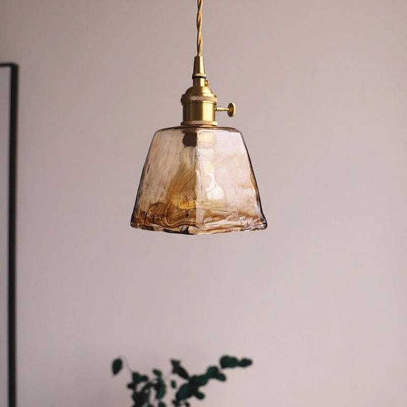 Pendant Light in Vintage Irregular Square Design