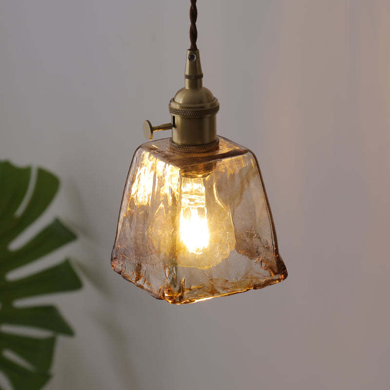 Pendant Light in Vintage Irregular Square Design