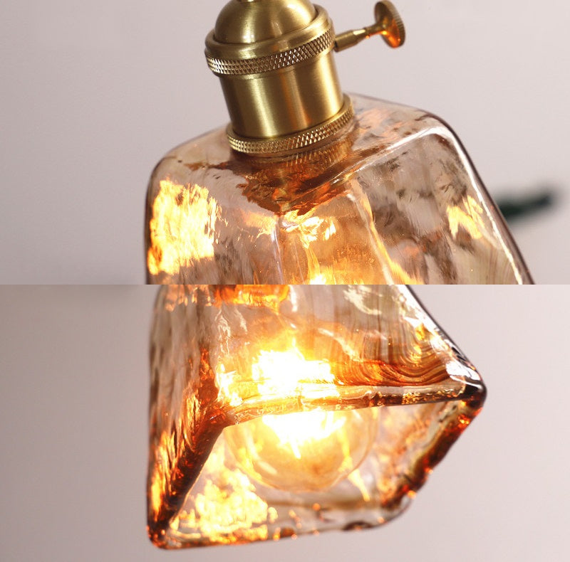 Pendant Light in Vintage Irregular Square Design