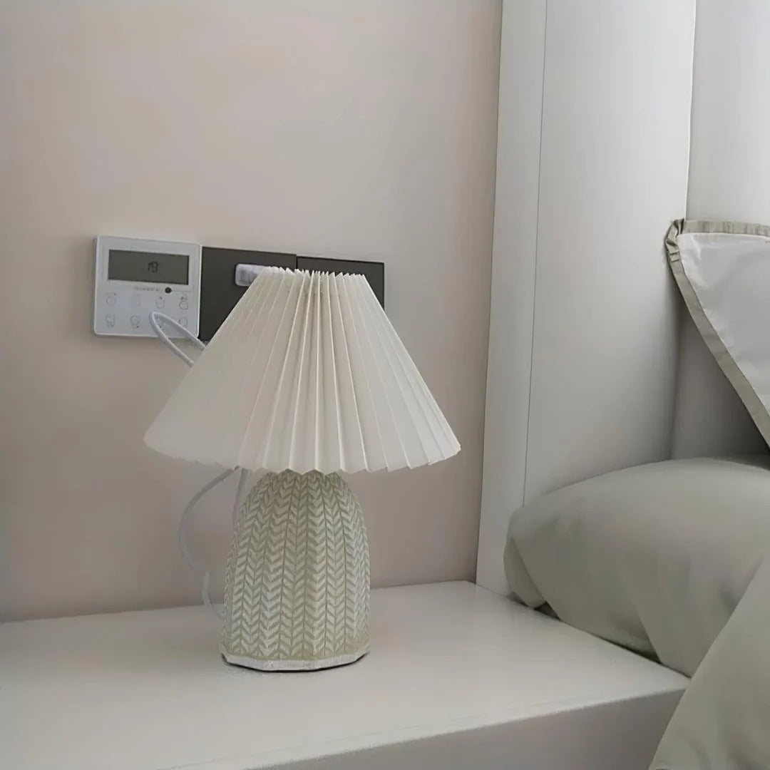 Vintage Table Lamp with Conical Pleated Lampshade