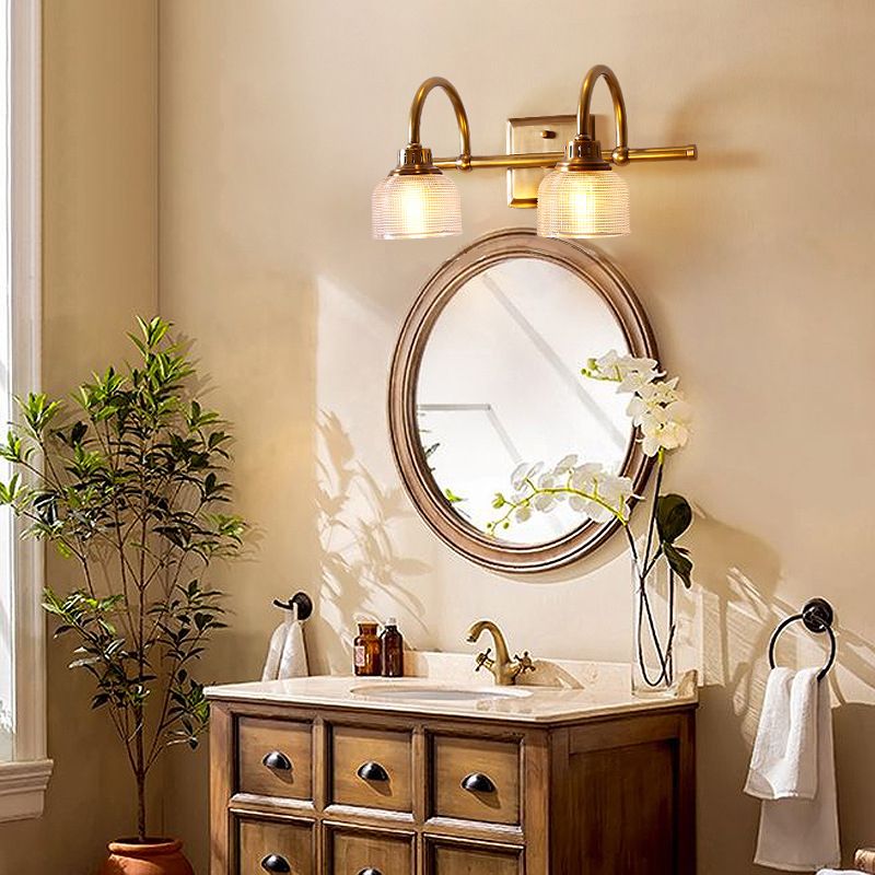 Antique Brass Wall Lamp, Dual-arm Elegance