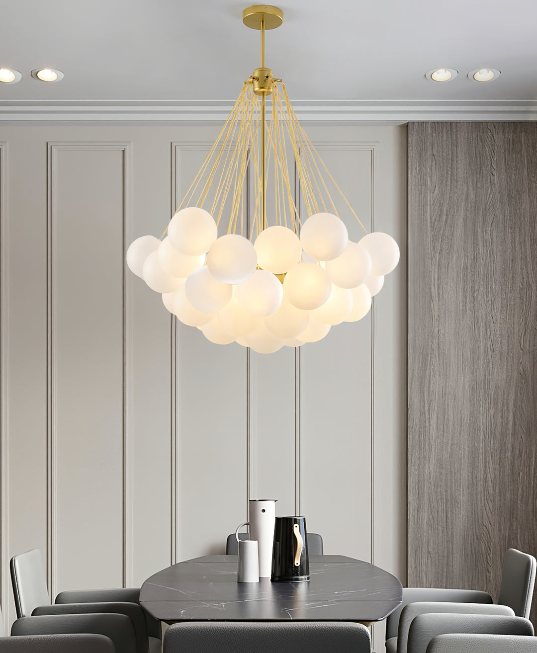 Minimalist Clustered Spherical Chandelier Fixture