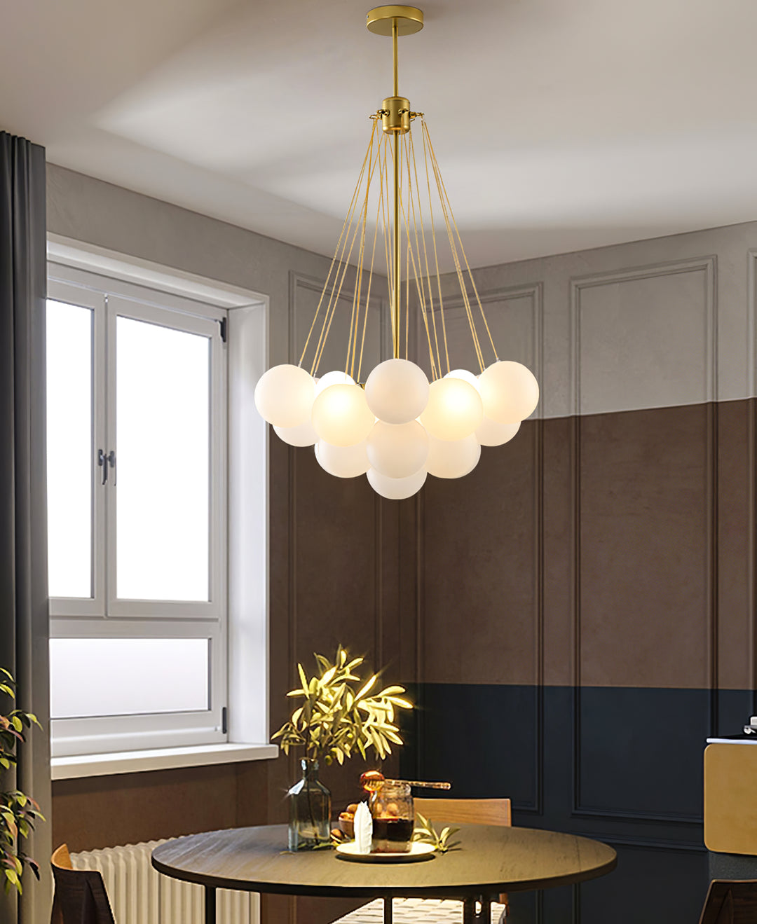 Minimalist Clustered Spherical Chandelier Fixture