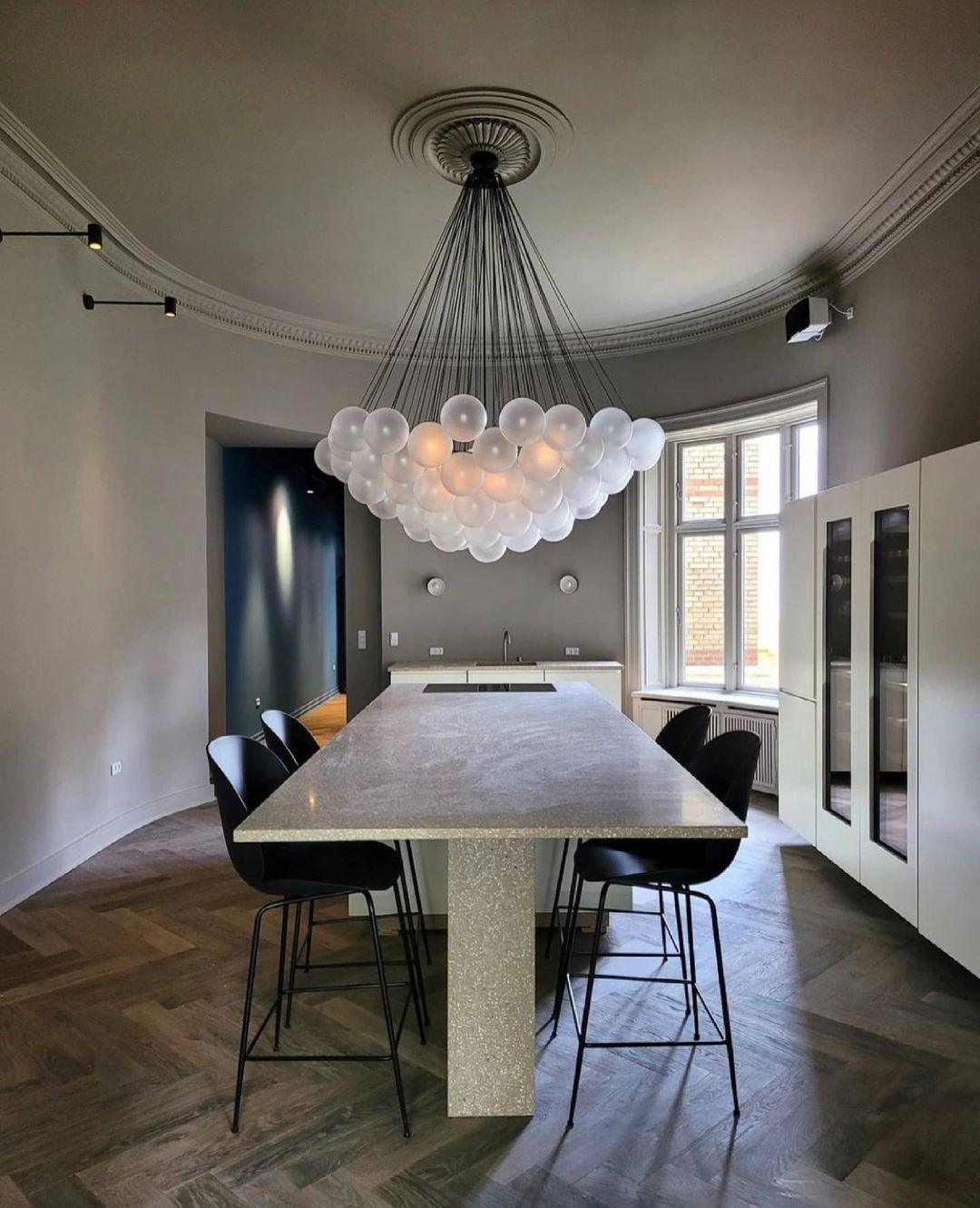Minimalist Clustered Spherical Chandelier Fixture