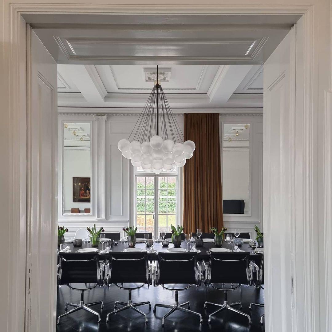 Minimalist Clustered Spherical Chandelier Fixture