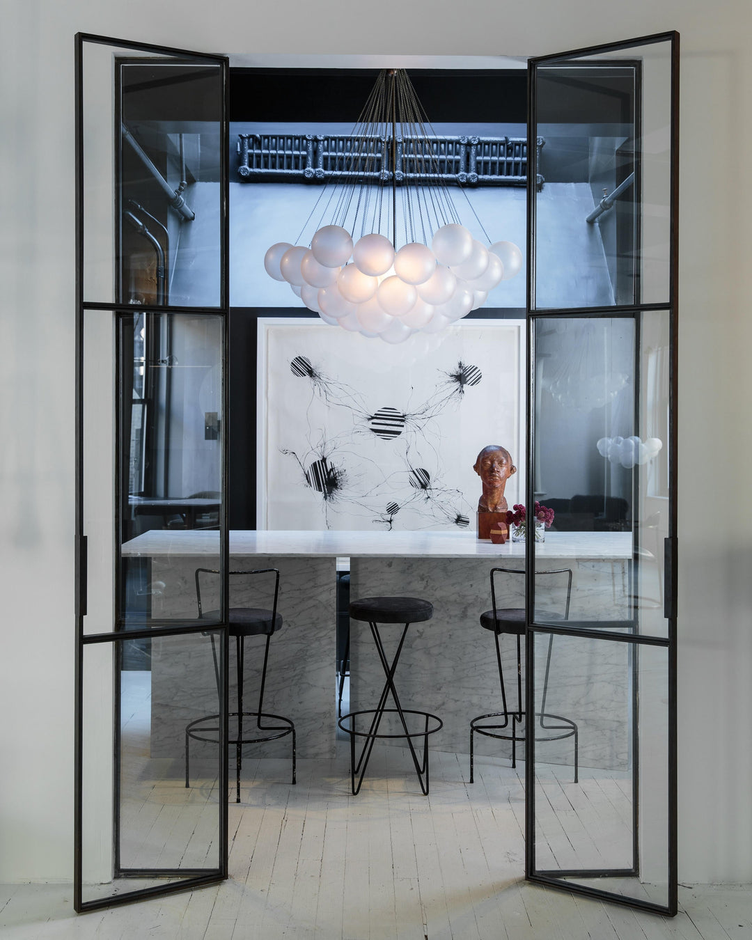 Minimalist Clustered Spherical Chandelier Fixture