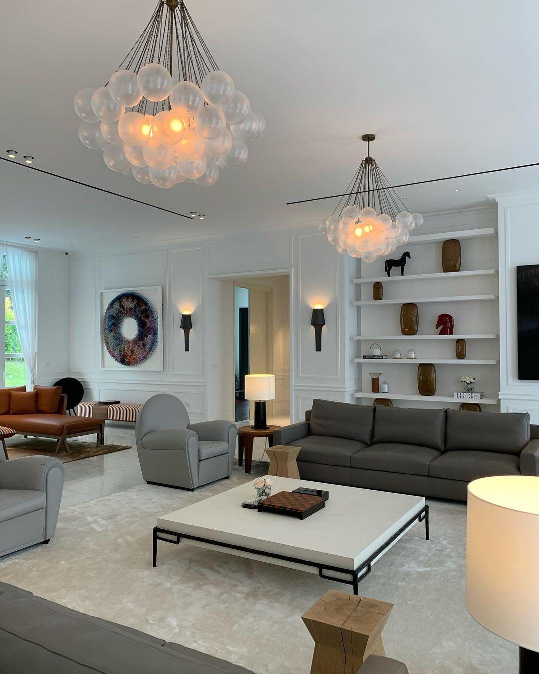 Minimalist Clustered Spherical Chandelier Fixture