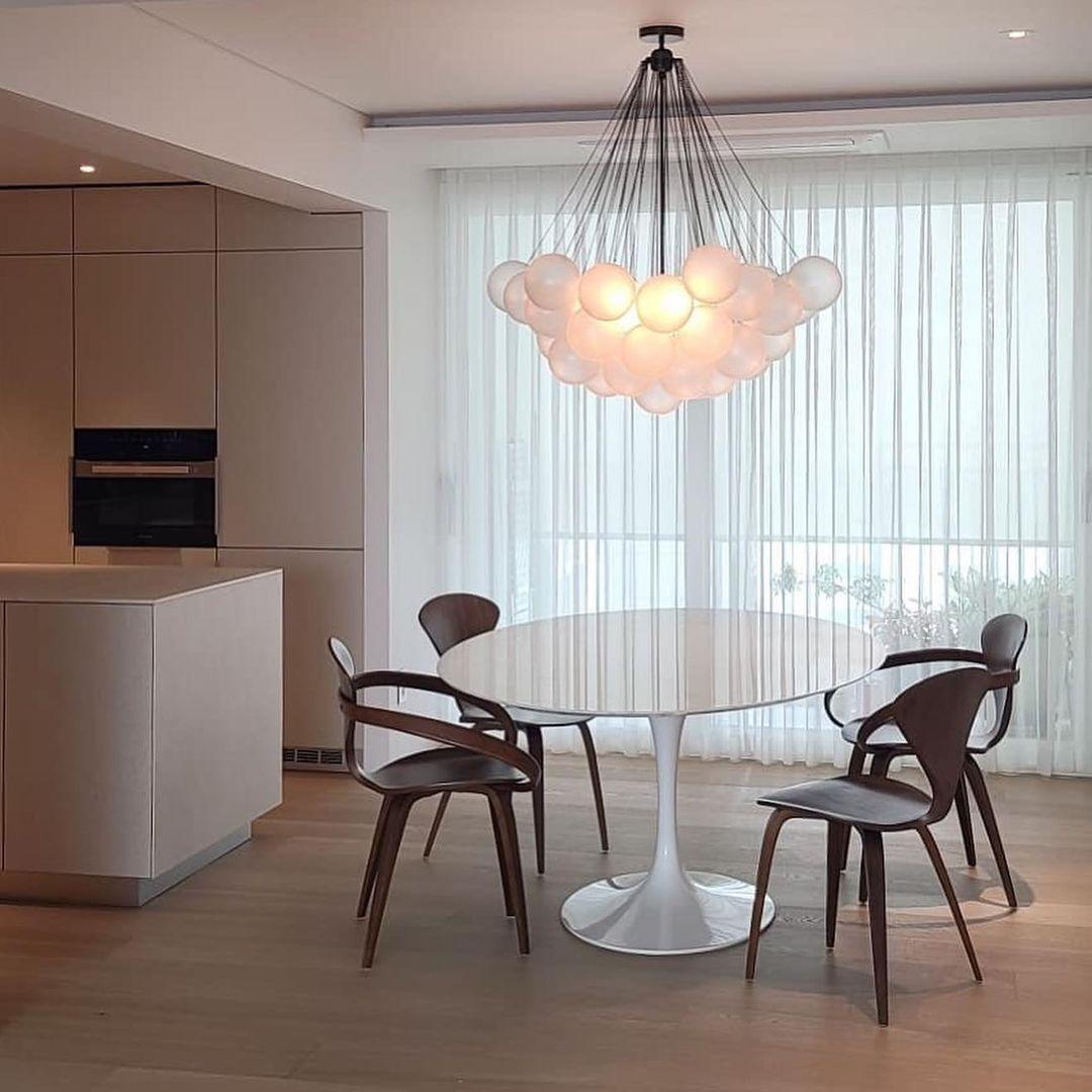 Minimalist Clustered Spherical Chandelier Fixture