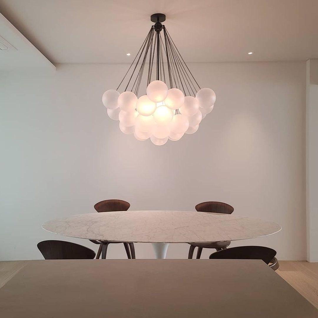 Minimalist Clustered Spherical Chandelier Fixture
