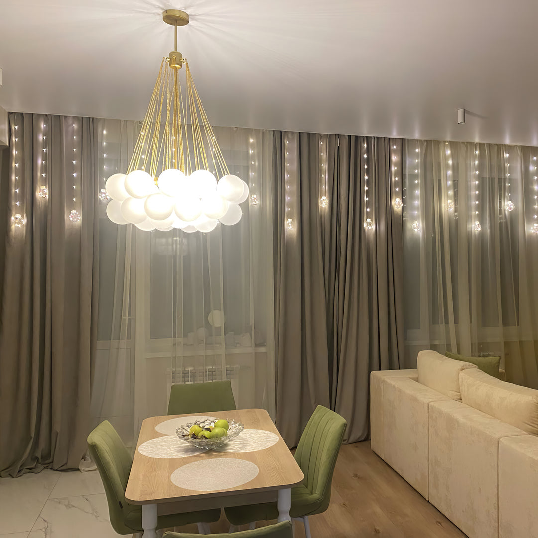 Minimalist Clustered Spherical Chandelier Fixture