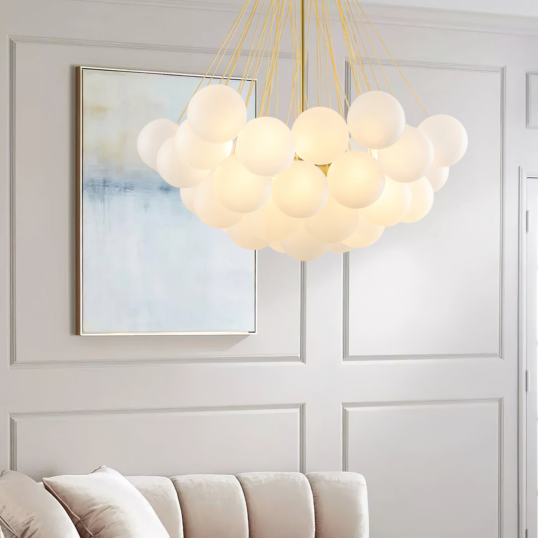 Minimalist Clustered Spherical Chandelier Fixture