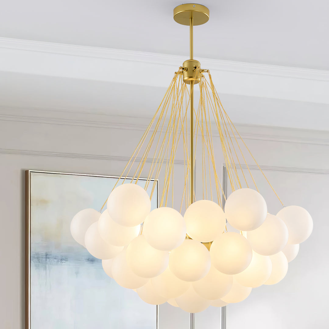Minimalist Clustered Spherical Chandelier Fixture