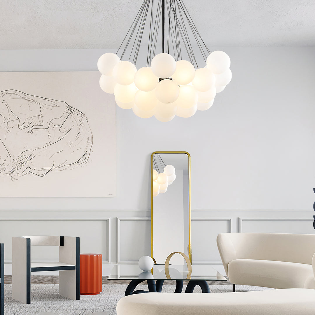 Minimalist Clustered Spherical Chandelier Fixture