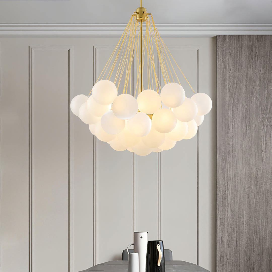 Minimalist Clustered Spherical Chandelier Fixture