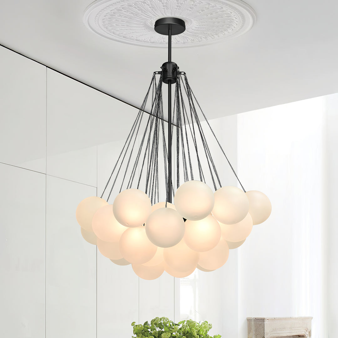 Minimalist Clustered Spherical Chandelier Fixture