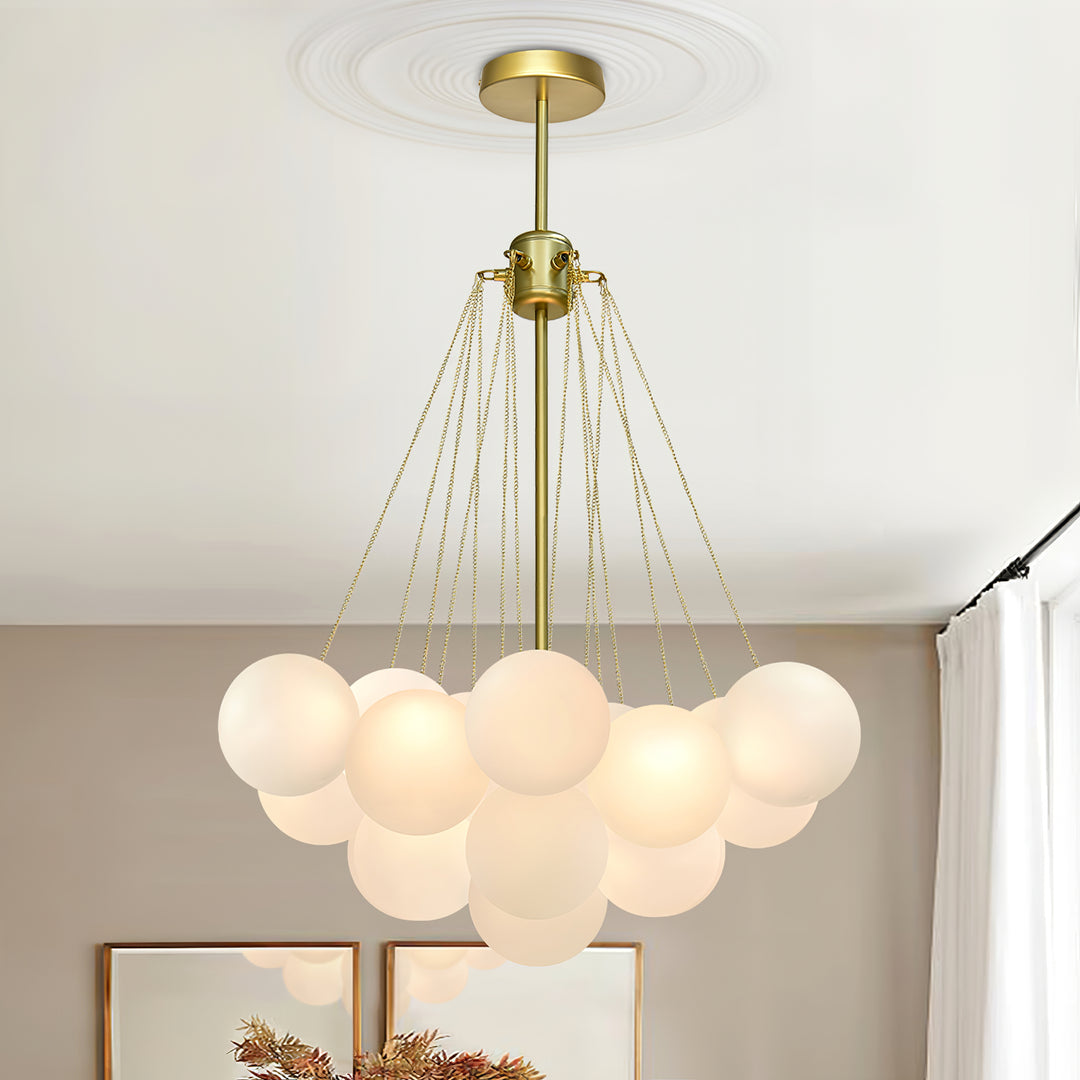 Minimalist Clustered Spherical Chandelier Fixture